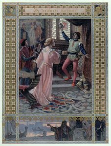 Illustration från "Köpmannen i Venedig" av William Shakespeare (1565-1616), omkring 1900.